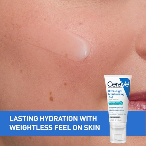 CeraVe Ultra-Light Moisturizing Gel - Hydrating Face Moisturizer with Ceramides & Niacinamide | 1.75 FL Oz