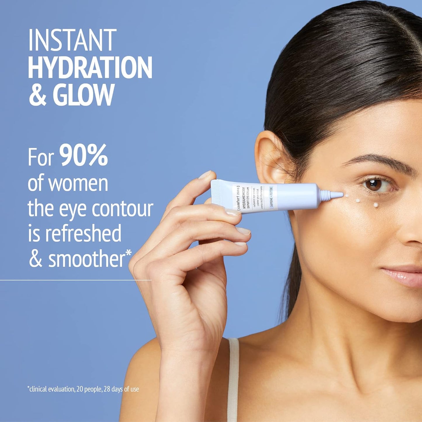 Comfort Zone Hydramemory Eye Cream - Lightweight Depuffing Moisturizer with Caffeine & Peptides, 0.51 Fl Oz