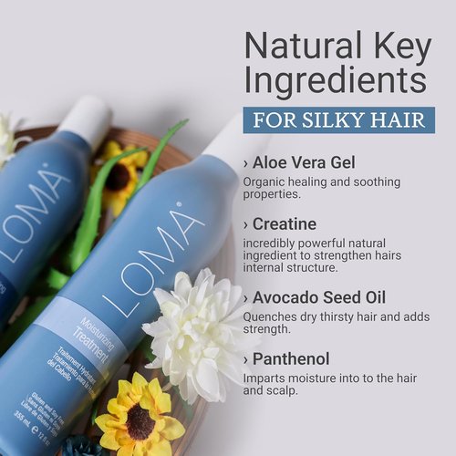 Loma Hair Care Moisturizing Shampoo & Treatment Duo | Nourishing Formula for Healthy Hair