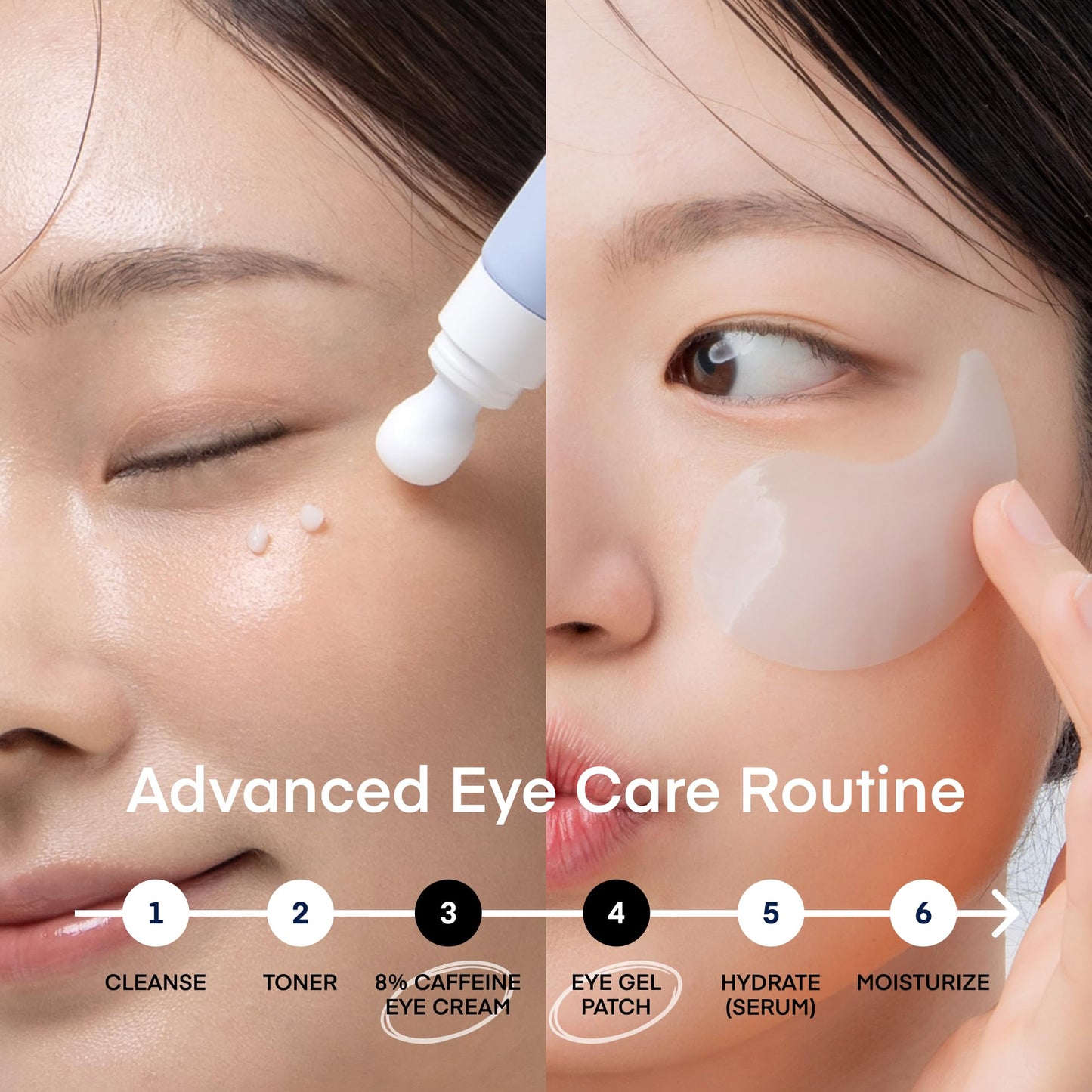 Terez & Honor Under Eye Patches for Dark Circles - 60 Korean Hydrogel Masks for Puffiness, Bags, Wrinkle with Caffeine, Hyaluronic Acid, Niacinamide - Undereye Hydrating & Cooling, Vegan, No Fragrance