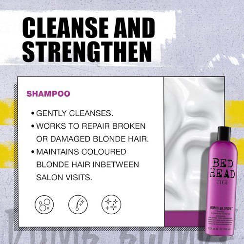 Bed Head by TIGI Dumb Blonde Shampoo & Conditioner Set - Nourishing Formula for Blonde Hair | 25.36 fl oz