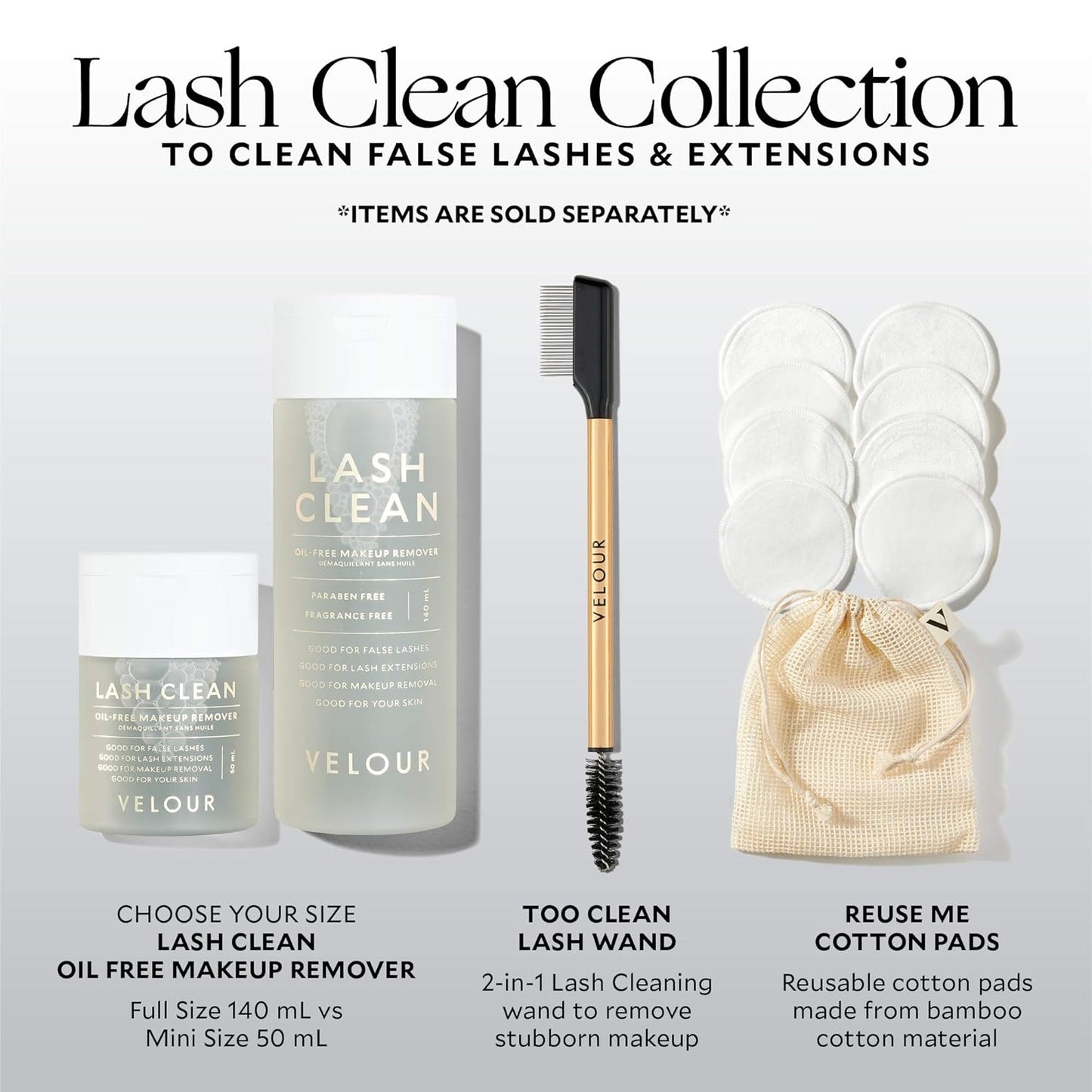 Velour Too Clean Lash Wand - 2-in-1 Eyelash Cleansing Brush for Lashes & Brows | Perfect for Extensions