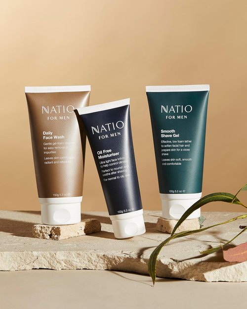 Natio Australia For Men Daily Face Wash - Gentle Facial Cleanser with Lemon & Lavender | 5.2 oz