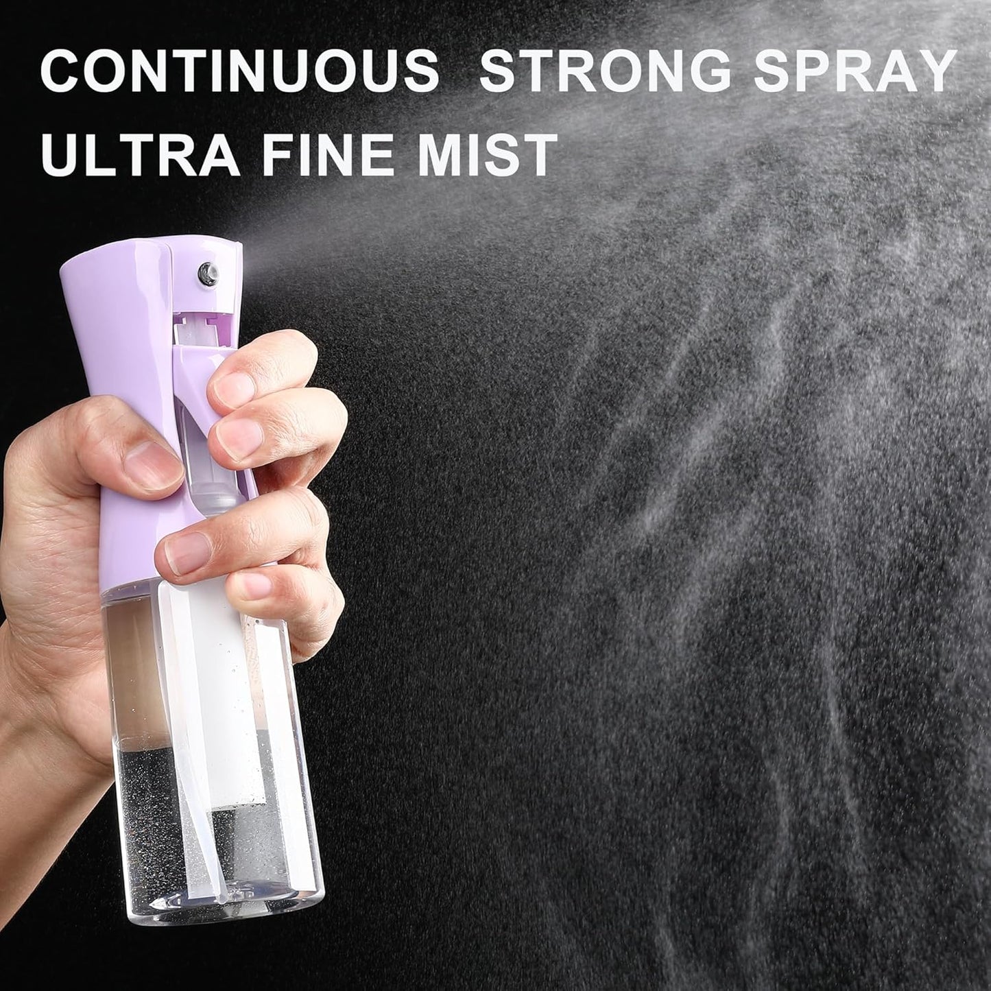 Skiennix Ultra-Fine Hair Spray Bottle - Continuous 200ml/6.8oz for Hair Design & Skin Care | Reusable Purple
