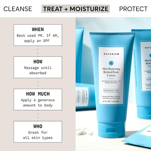 Naturium Skin-Renewing Retinol Body Lotion - Advanced Firming Anti-Aging Formula with Shea Butter, 8 oz