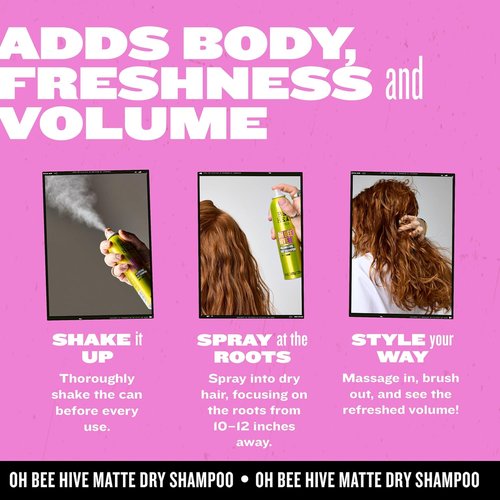 Bed Head by TIGI Oh Bee Hive Volumizing Dry Shampoo - Refresh & Add Volume for Day 2 Hair | 6 oz