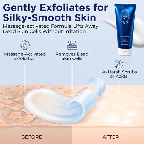 CHARMZONE Control Cream - Exfoliating Face & Body Massage Cream for Sebum & Dead Skin Removal | Hydrating Moisturizer (150ml / 5.07 fl oz)