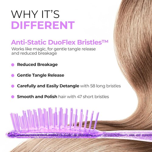 FHI Heat UNbrush Mini Detangler Brush - Pain-Free Brushing for All Hair Types | Lightweight & Anti-Static Bristles