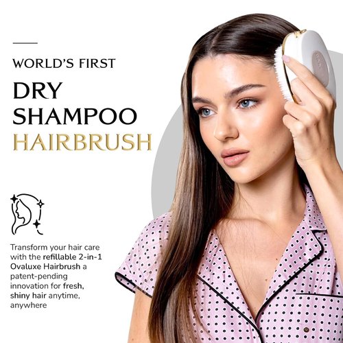 DARCASE Premium Dry Shampoo Brush Applicator - 30ml Unscented Non-Aerosol Refillable Travel Size