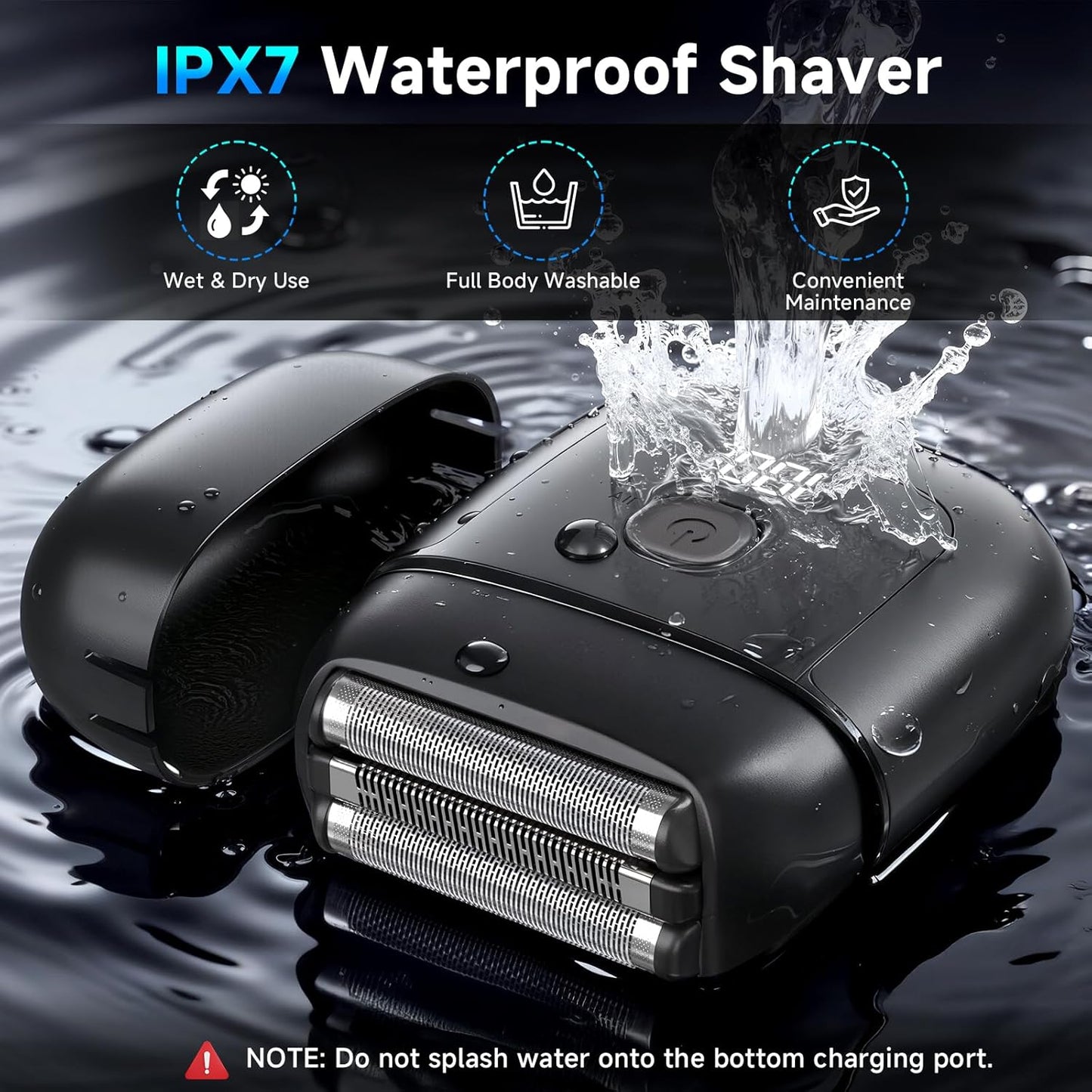 Skiennix Electric Foil Shaver - Mini USB-C Rechargeable Razor with 3 Floating Blades & IPX7 Waterproof | Perfect Travel Grooming Gift