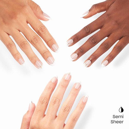 OPI Press On Nails - Short Round & Squoval Accent Nail Art | 24 Count With Glue | Long Lasting & Reusable