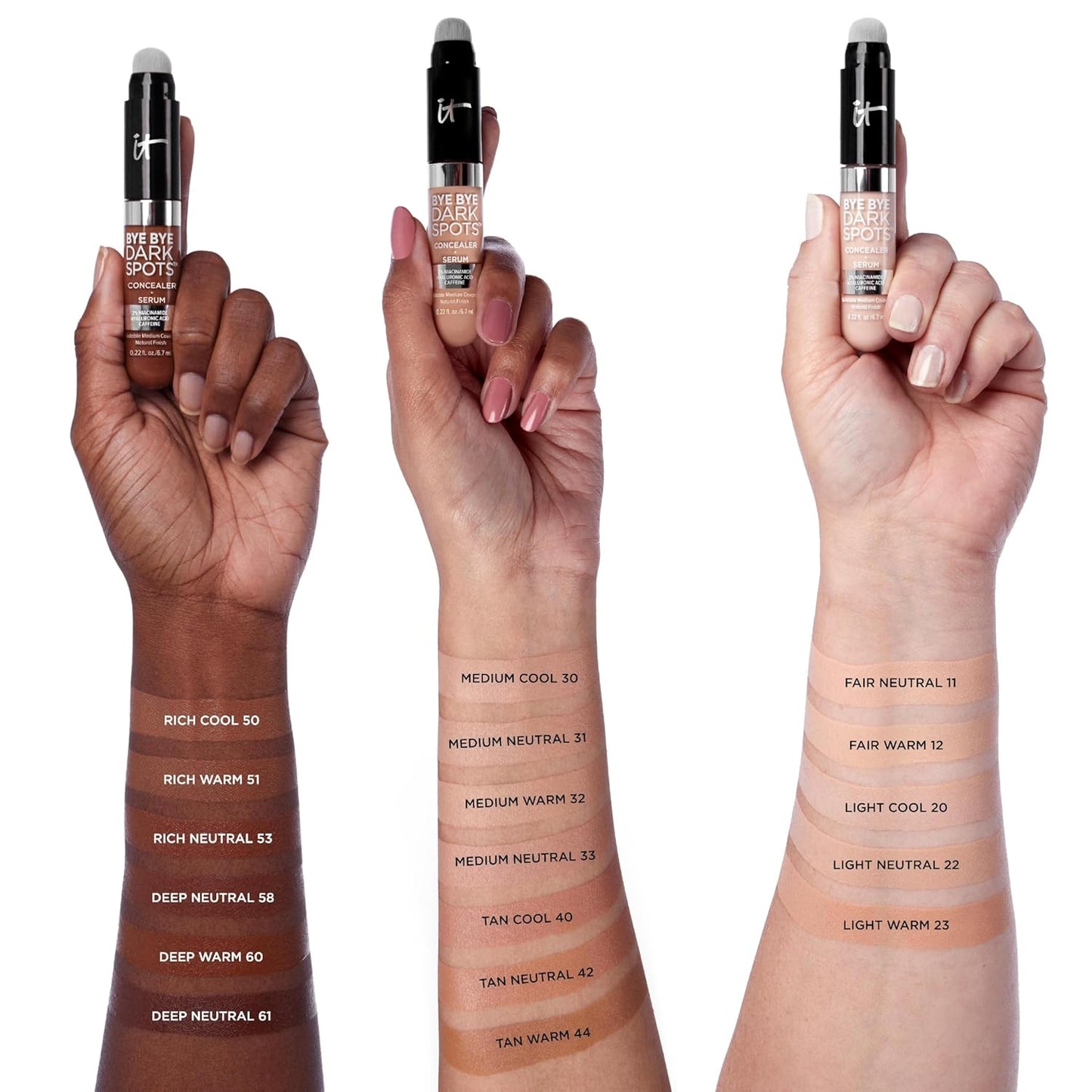 IT Cosmetics Bye Bye Dark Spots Concealer | Brightening Serum with 2% Niacinamide & Caffeine - Medium Coverage, 0.22 fl oz