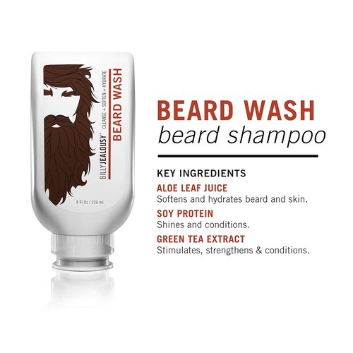 Billy Jealousy Beard Wash - Smooth, Manageable Facial Hair with Hydrating Aloe & Green Tea Extract