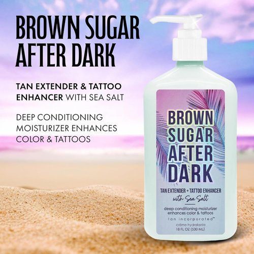 Brown Sugar After Dark Tan Extender - Tattoo Enhancer with Sea Salt & Tigergrass, 18 Fl Oz