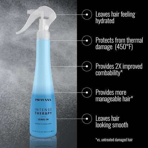 Pravana Intense Therapy Leave-In Conditioner Spray - Hydrates & Detangles All Hair Types | 10 Fl Oz