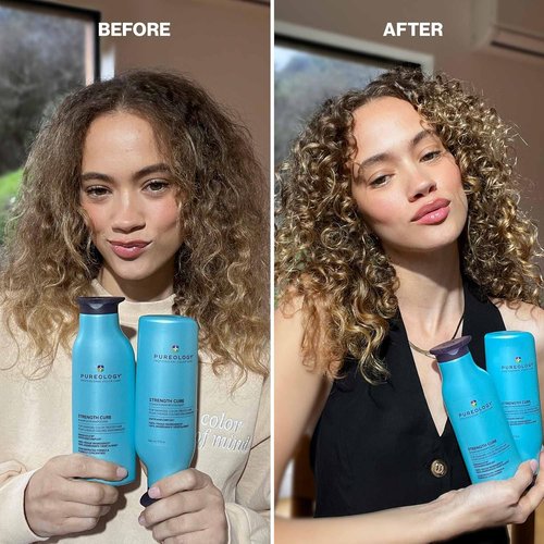 Pureology Strength Cure Shampoo & Conditioner Set - Strengthens Damaged Color-Treated Hair, Sulfate-Free & Vegan