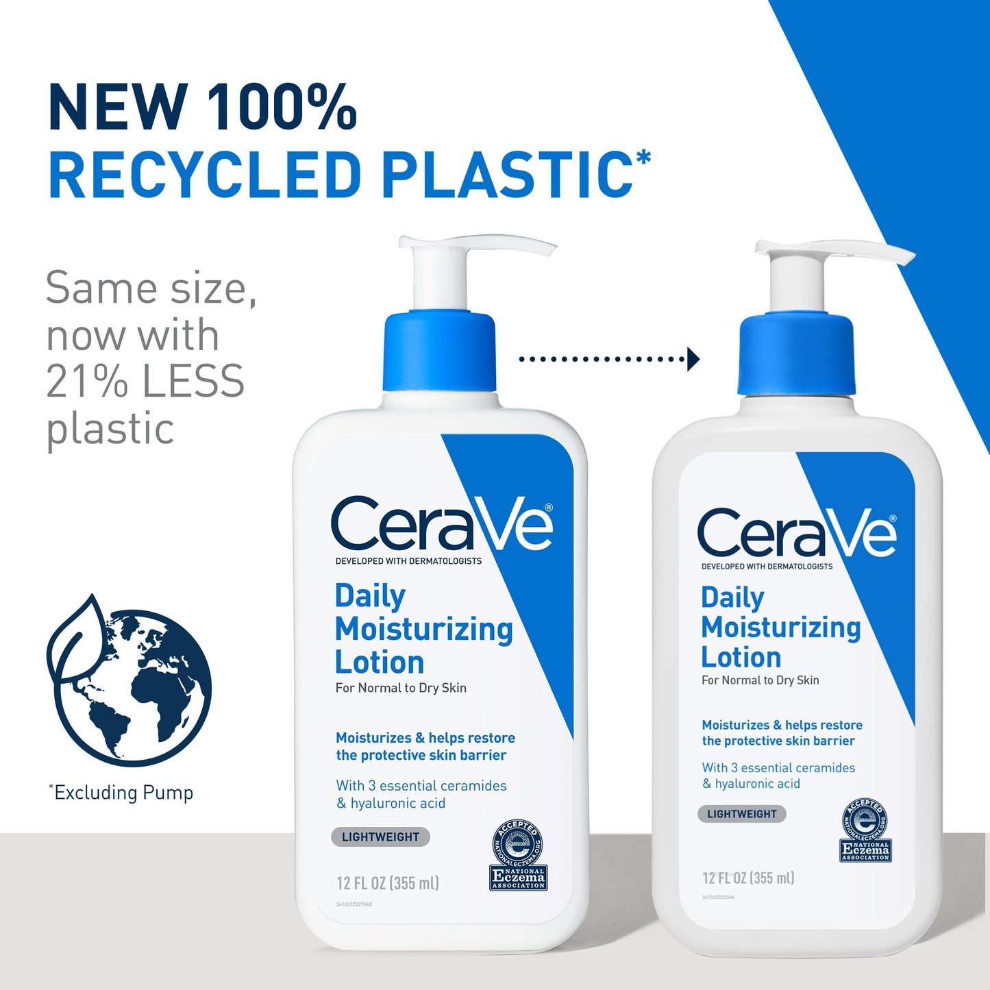 CeraVe Daily Moisturizing Lotion for Dry Skin, Body Lotion & Face Moisturizer with Hyaluronic Acid and Ceramides, Daily Moisturizer, Fragrance Free, Oil-Free, 12 Ounce