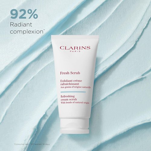 Clarins Fresh Scrub - Award-Winning Cream-Gel Face Scrub With Natural Beads | Gently Exfoliates & Hydrates | Paraben-Free, SLS-Free, Mineral Oil-Free | Suitable for All Skin Types