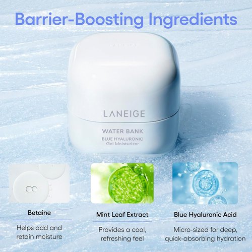 LANEIGE Water Bank Hyaluronic Gel Moisturizer - Lightweight Hydrating Face Gel with Mint Extract, 50ml