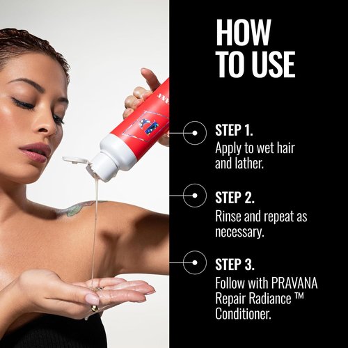 Pravana Repair Radiance Shampoo - Strengthens & Restores Damaged Color-Treated Hair | Reduces Breakage & Split Ends | Vegan & Paraben-Free