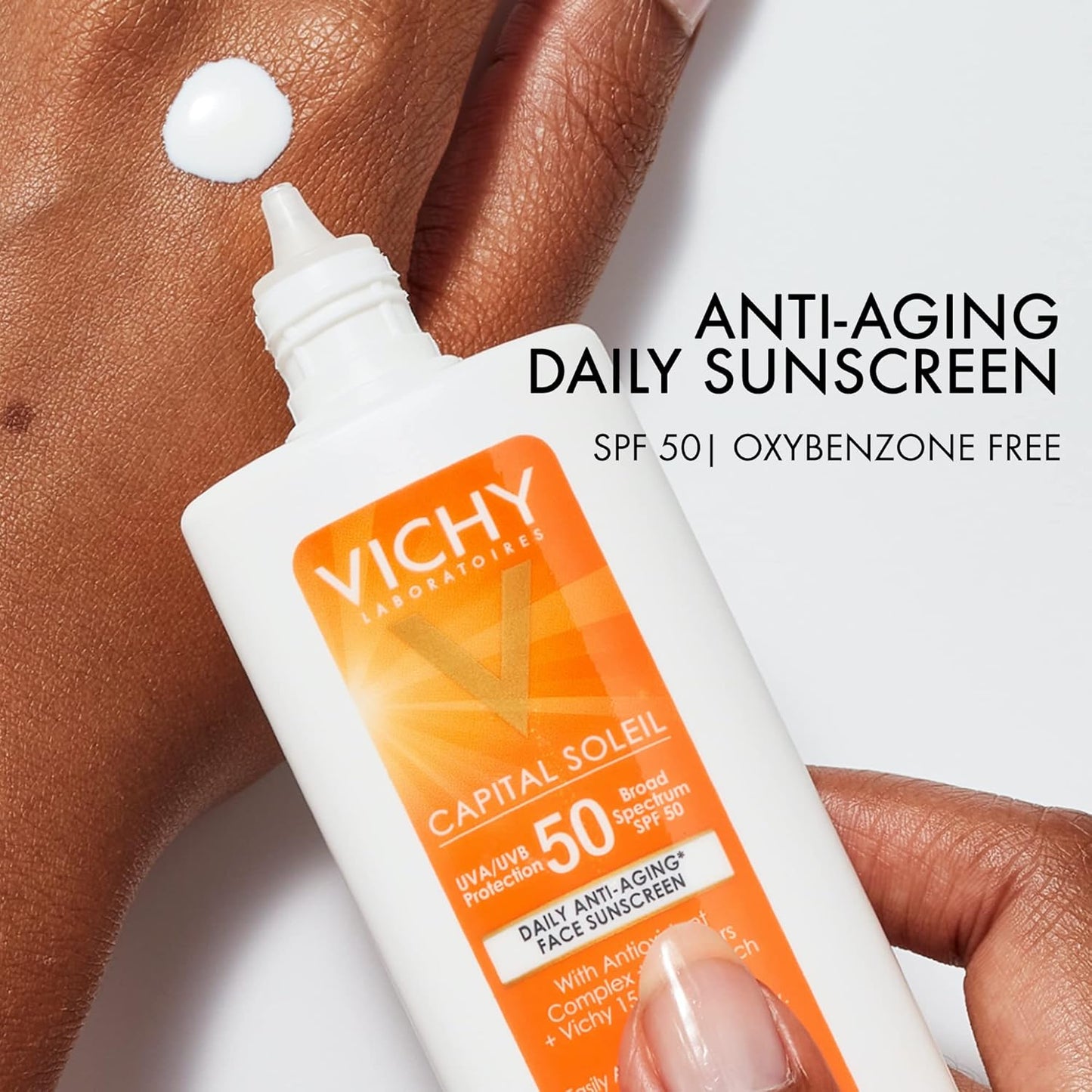 Vichy Capital Soleil Face Sunscreen SPF 50 - Anti-Aging Sunblock for Sensitive Skin | Travel Size, Oxybenzone Free