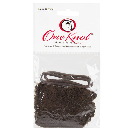 One Knot Hairnet with 2 Comfort Equestrian News and 1 Matching Headband, Dark Brown