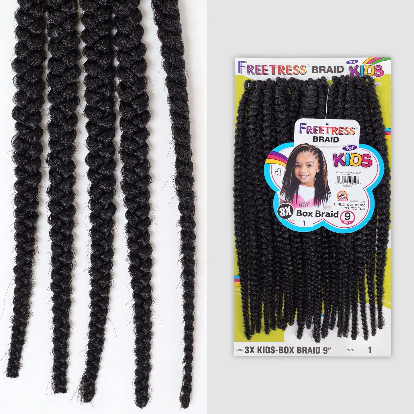 FreeTress Crochet Braids 3X Kids Box Braid 9" (1-PACK, T27)