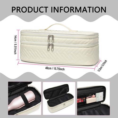 ARLMEGOR Double-Layer Carrying Case Apply to Revlon One-Step Hair Dryer, Travel Bag for Hair Volumizer/Styler,Water Resistant Storage Organizer Box,Compatible with FlexStyle Attachment (Bag Only)