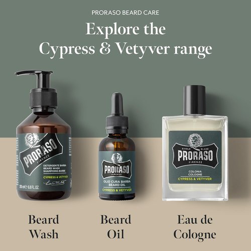 Proraso Cologne - Earthy Cypress & Vetiver Fragrance for Men | 3.4oz Woody Eau de Cologne