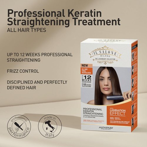 Il Salone Milano Keratin Hair Treatment - Smoothing & Straightening Kit for All Hair Types - Anti-Frizz & Heat Protection