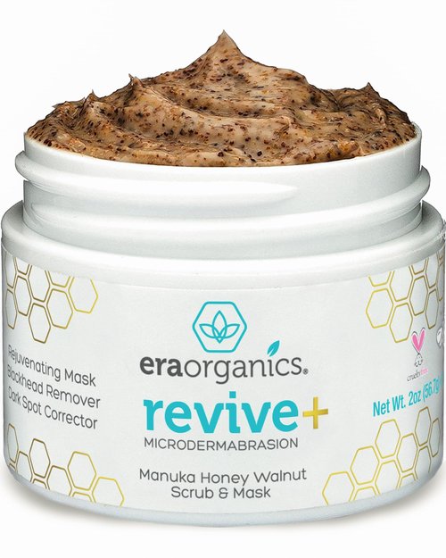 Manuka Honey Exfoliating Face Scrub – Gentle Microdermabrasion Face Exfoliator to Help Smooth, Soften & Balance with Moisturizing Organic Superfoods