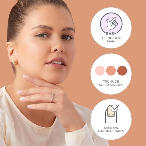 KISS imPRESS Press-On Nails - No Glue, 'Instinct' Pink, Short Squoval Shape, 30 Nails Included