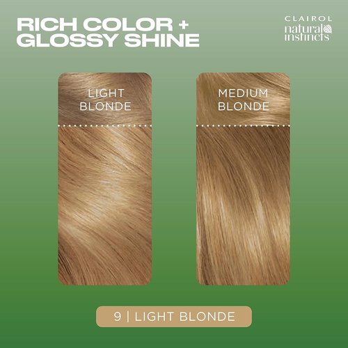 Clairol Natural Instincts Demi-Permanent Hair Dye - 9 Light Blonde Color, Single Pack