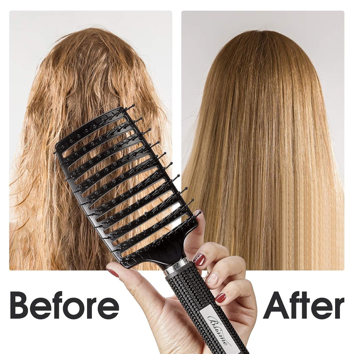 Skiennix Professional Curved Vented Hair Brush - Faster Blow Drying for All Hair Types