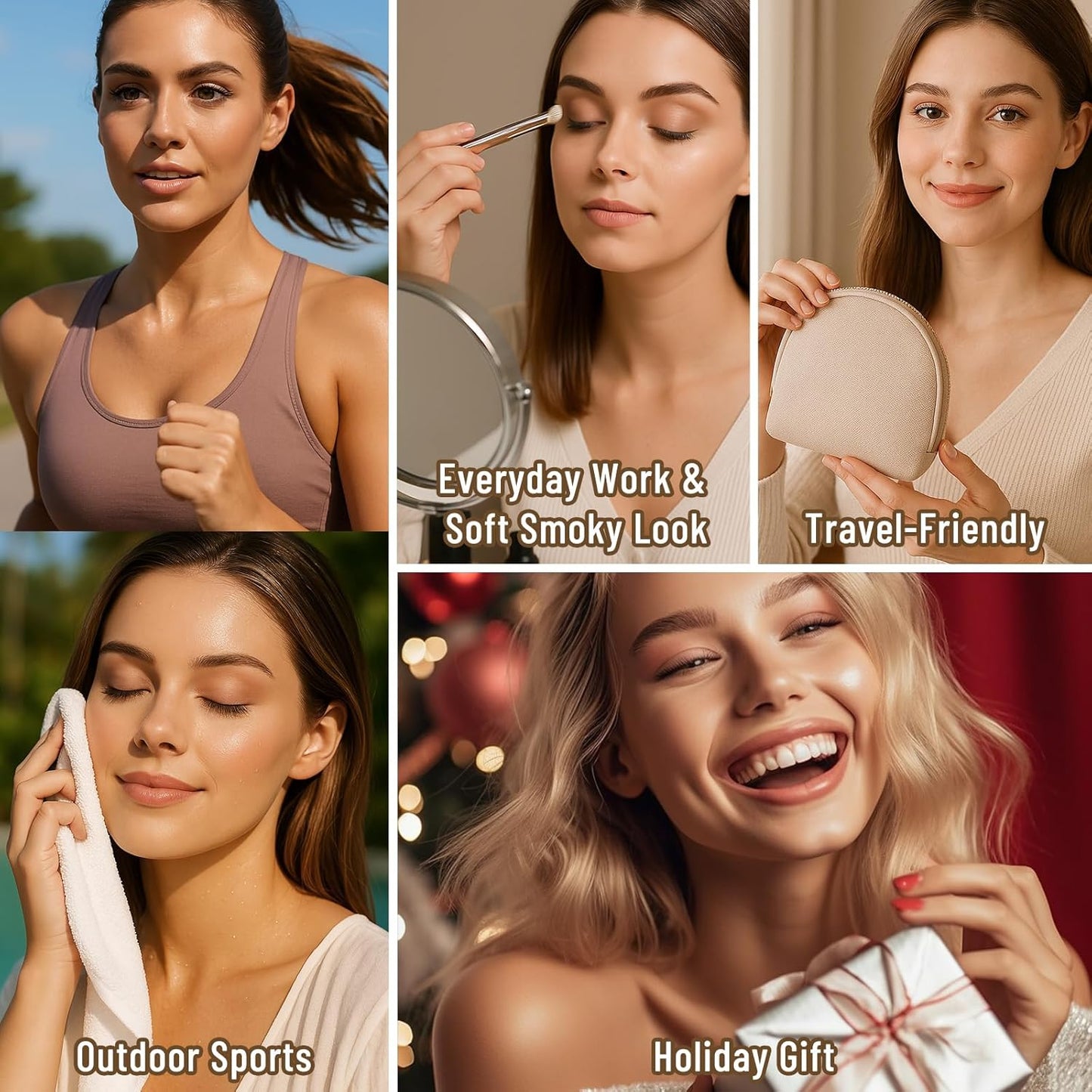 SUSIKEKI Mini Eyeshadow Palette - 6 Colors for Neutral & Smoky Looks | Highly Pigmented, Travel Size