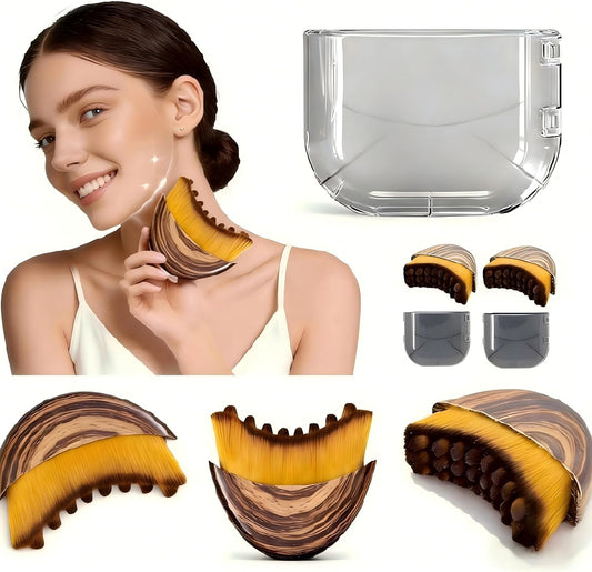 Skiennix Lymphatic Contour Face Brush Set - Sculpting & Detox for Anti-Puffiness | Travel-Friendly Design
