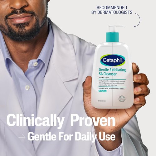 Cetaphil Gentle Exfoliating Cleanser - Foaming Gel with Salicylic Acid & Mandelic Acid | 16 Oz Pump Bottle