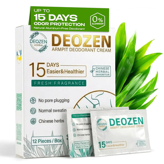 Skiennix Natural Aluminum-Free Deodorant Cream | 15 Days Odor Protection | 24 Sachets, 12 Applications