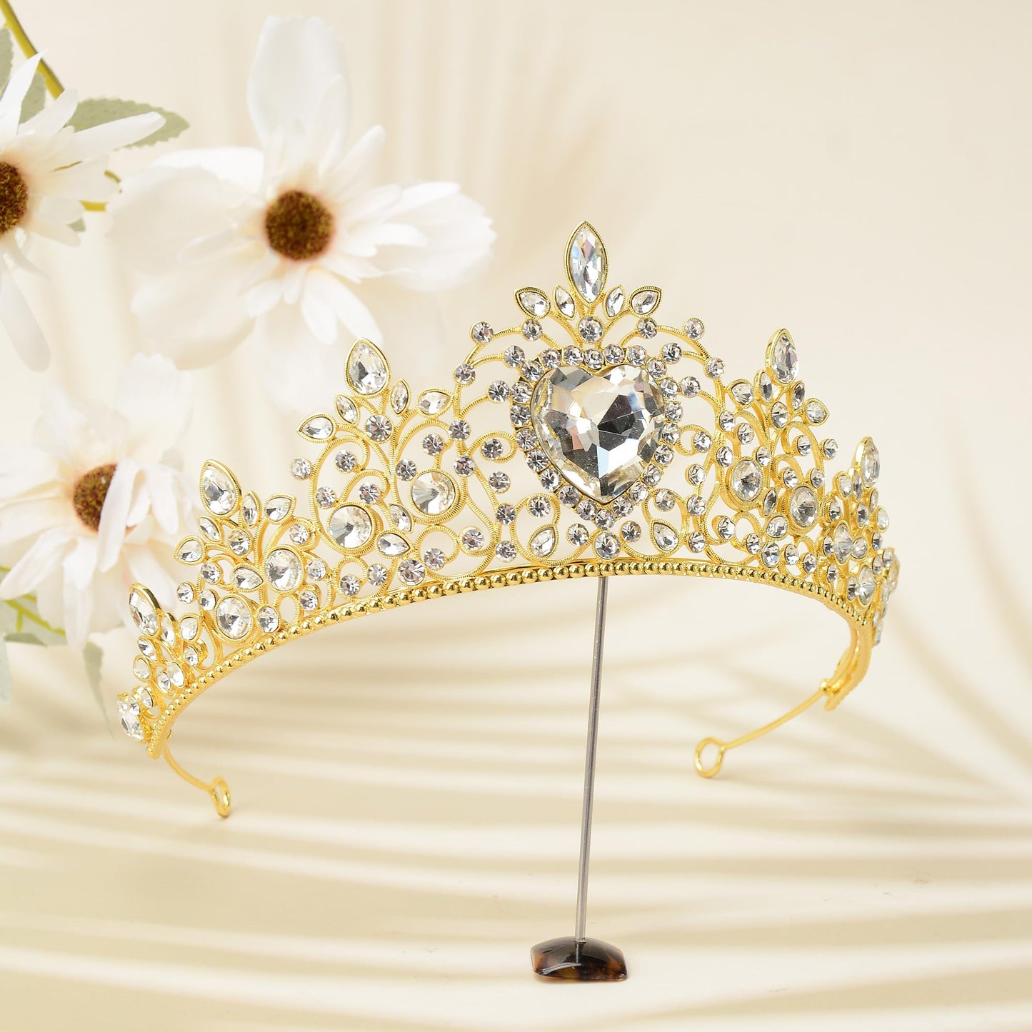 S SNUOY Tiaras and Crowns for Women Crystal Queen Crowns Rhinestone Princess Tiaras Hair Accessories for Bridal Birthday Prom Party - April Birthstone