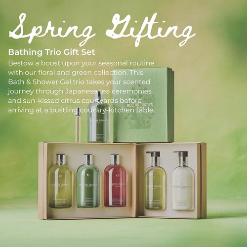 Molton Brown Floral & Green Body Wash Gift Set - Luxury Trio of 10 fl. oz. Bath & Shower Gels for Women