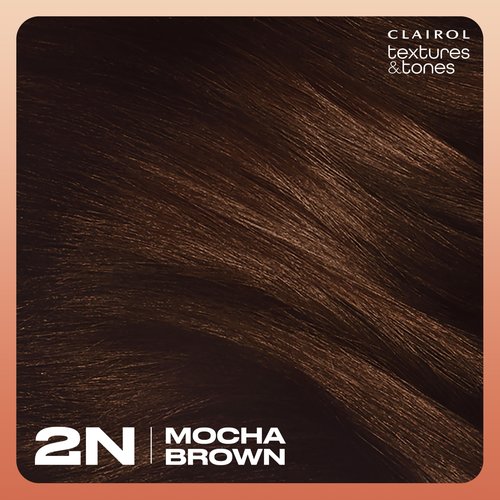 Clairol Textures & Tones Permanent Hair Dye, 2N Mocha Brown Hair Color, Pack of 1