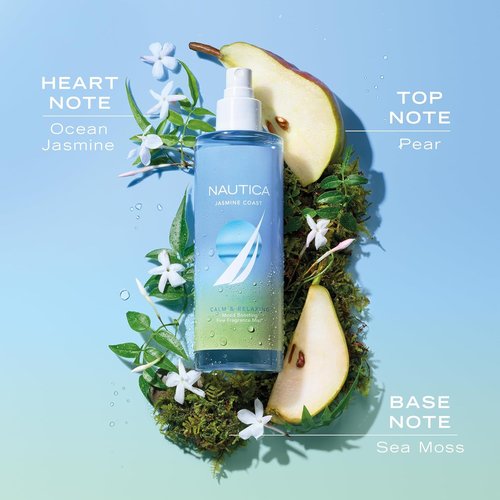 Nautica Jasmine Coast Body Mist - Long-Lasting Women's Fragrance with Pear, Jasmine & Musk | 8.4 Fl Oz