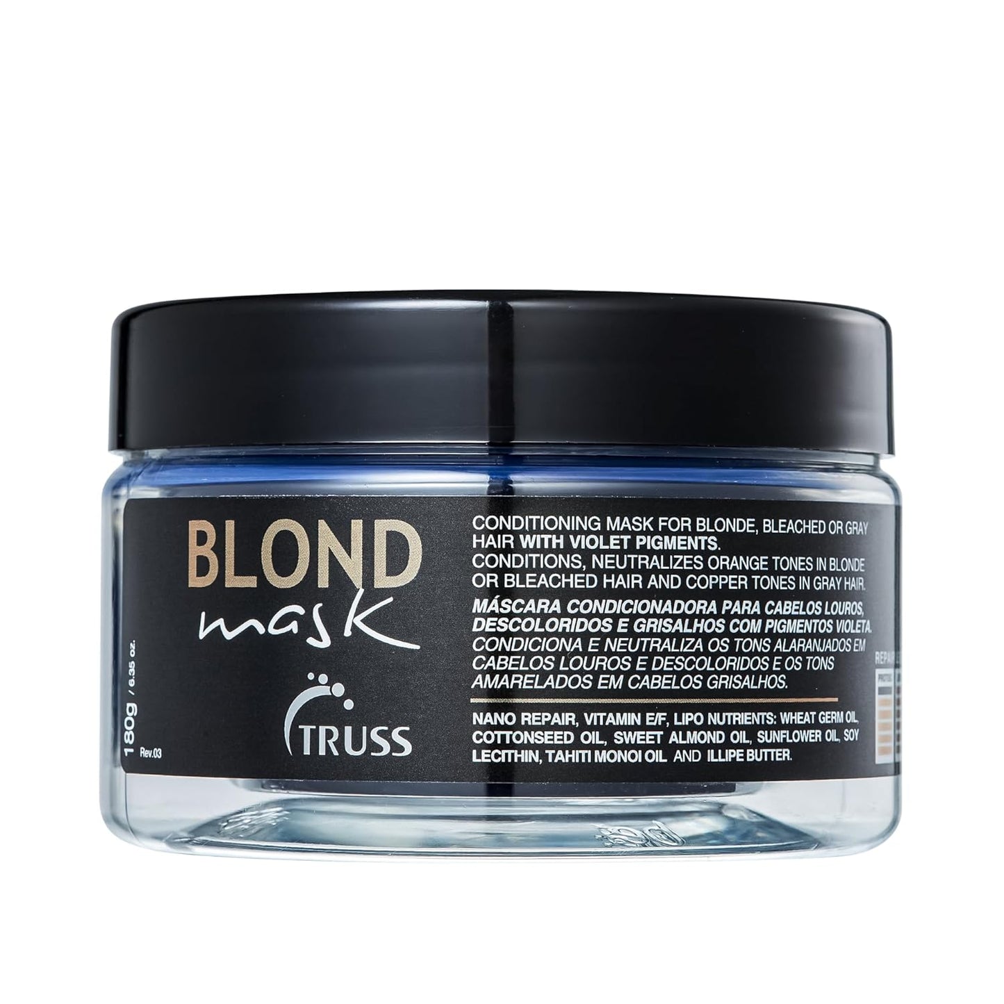 TRUSS Purple Hair Mask & Blonde Toner - Deep Conditioning Treatment for Blonde & Gray Hair - Neutralizes Orange & Yellow Tones - Restores Strength & Shine (6.35 oz)