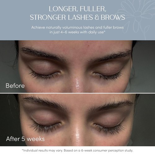 NUNA Eyelash Growth Serum 6ml - Biotin-Infused Enhancer for Fuller, Longer Lashes & Brows - 6 Month Supply