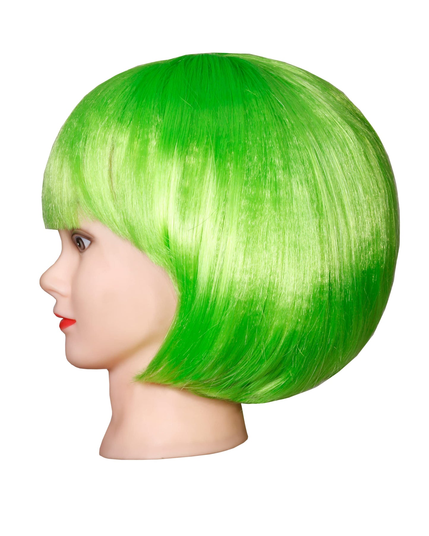 Matissa Short Straight 10" Bob Wig with Bangs Synthetic Fancy Dress Costume Halloween Party (Green)