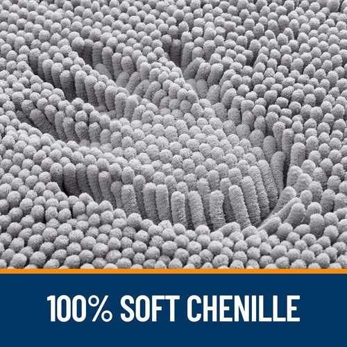 OLANLY Extra Soft Chenille Bathroom Rugs - 30x20, Quick Dry & Machine Washable, Grey