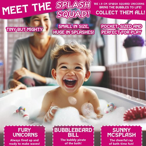Zenseme Kids Bath Bombs Powder with Mini Unicorn Inside – Bubble Bath for Kids – Bathtime Experiment Kit Mix - Blast of Foam & Colour Surprise – Gift Set of 4