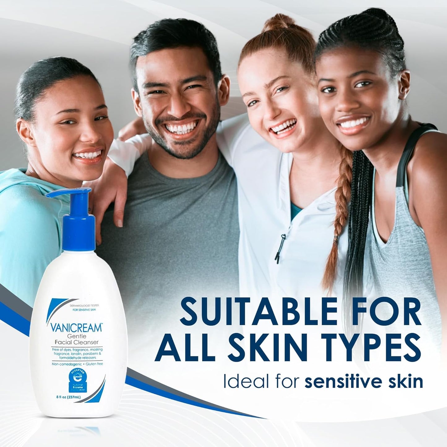 Vanicream Gentle Facial Cleanser - 8 Fl Oz | Irritant-Free Formula for Sensitive Skin
