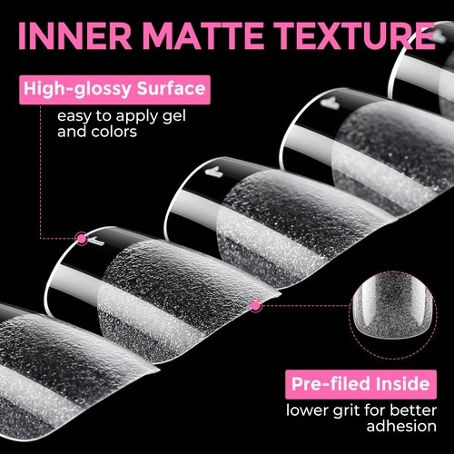 UNA GELLA Extra Short Square Nail Tips XS 216pcs Pre-Shape Extra Short Square Press on Nails Gel Tips Full Cover Acrylic Nails False Nails for DIY Salon 12 Sizes