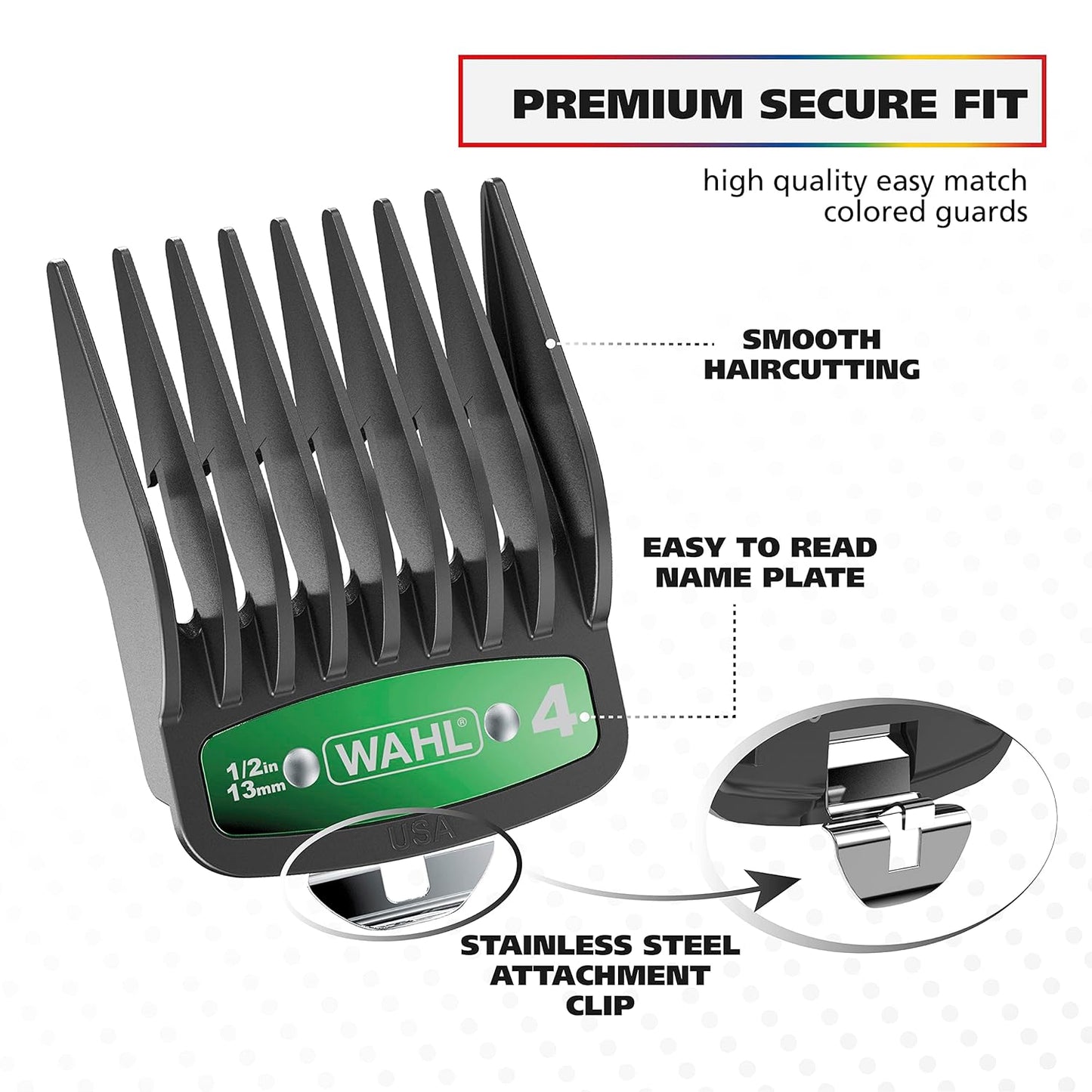 Wahl USA Pro Series Platinum Hair Clipper & Trimmer Set - Home Haircutting with Color-Coded Combs